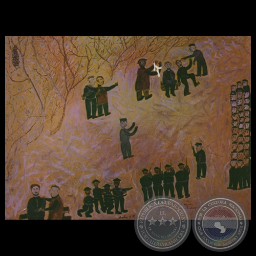 FUSILAMIENTO DE UN DESERTOR, 1991 - Óleo de CARLOS FEDERICO REYES